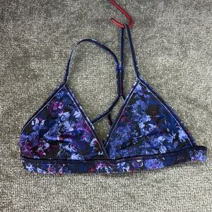 Ivivva by Lululemon Purple Blue Floral Sports Bra Kids Size 14